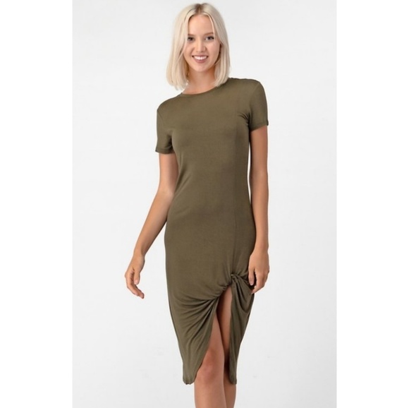 FINAL SALE 🆕🌿KNOTTED SIDE SLIT DRESS🌿 - Picture 2 of 6